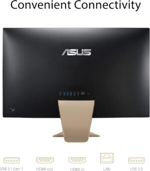 ASUS AiO All-in-One Desktop PC, 23.8” FHD Anti-glare Display, Intel Pentium Gold 7505 Processor, 8GB DDR4 RAM, 256GB PCIe SSD, Windows 10 Home, Kensington Lock, V241EA-ES001 - Image 4