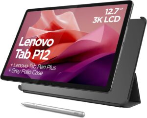 Lenovo Tab P12-2024 - Expansive Touchscreen Tablet - 12.7" 3K Display - 13MP Camera - 8GB Memory - 128GB UFS Storage - Android 13 - Dolby Atmos - Quad JBL Speakers - Pen and Folio Case Included